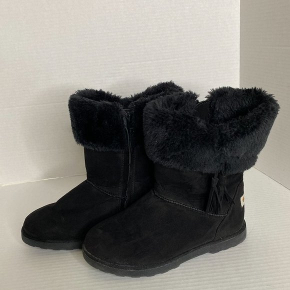 Makalu Womens Suede Boots with Side Zip and Fur Trim Size 5M Outdoor Streetwear - Picture 6 of 9